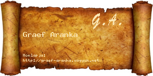 Graef Aranka névjegykártya